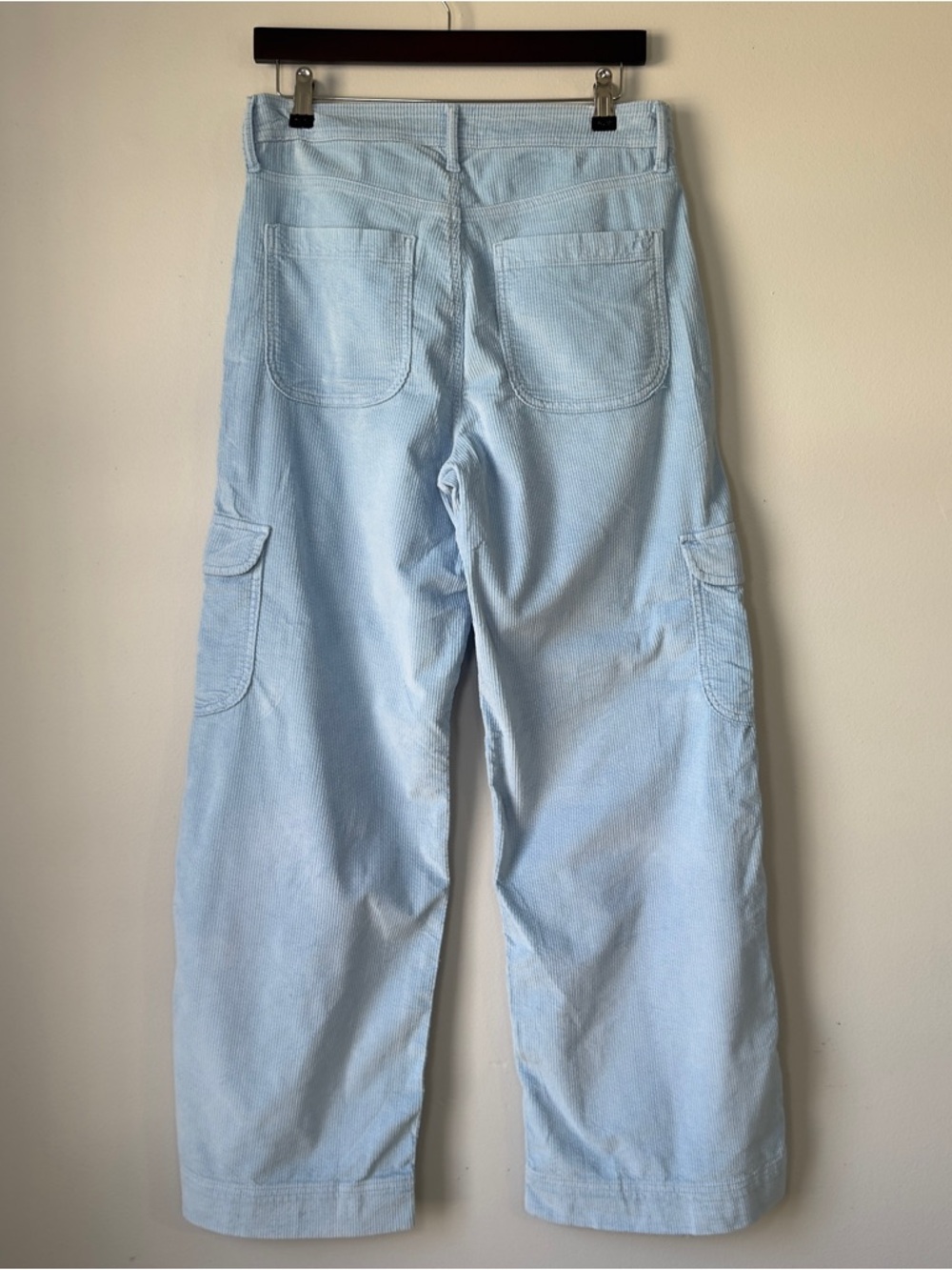 American Eagle Corduroy Cargo Pants Womens High Rise Baggy Wide Leg Skater SZ 6 - Picture 4 of 15